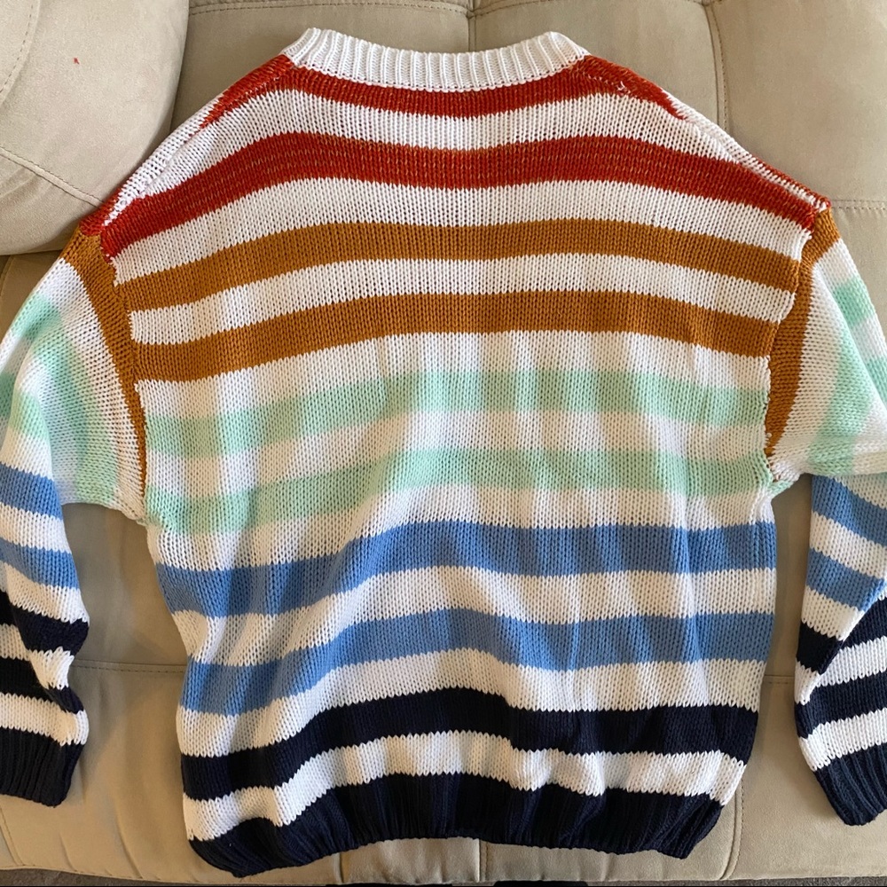 Zesica Rainbow Stripe Knit Pullover Medium Sweater - Picture 7 of 16